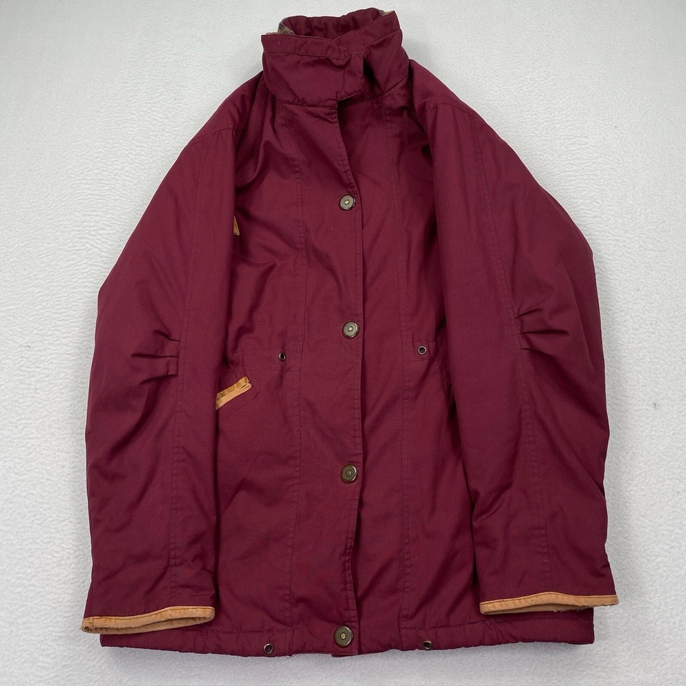 Current Seen Parka Jacket Women Small Maroon Vintage Style Mid-Length 55432